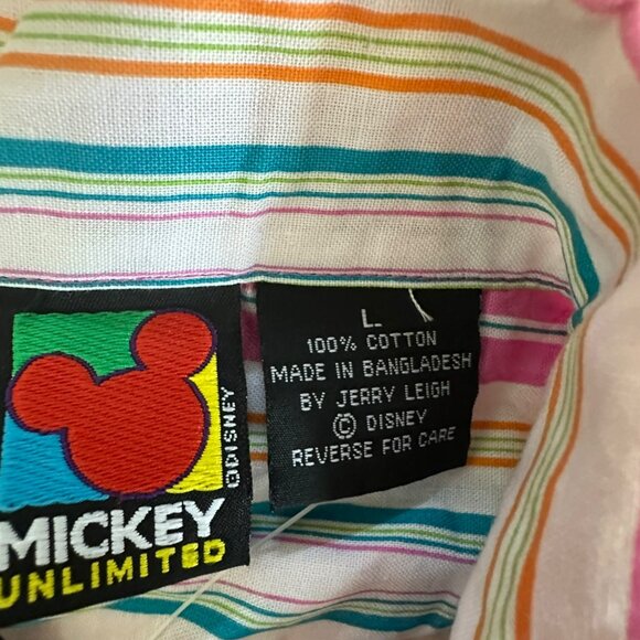 Disney Mickey Unlimited Womens Striped Tie-Front Sleeveless Vest Shirt L 100% - Picture 5 of 9